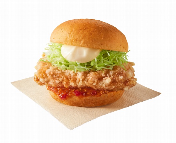 ケンタの鶏竜田バーガーピリ辛しょうが