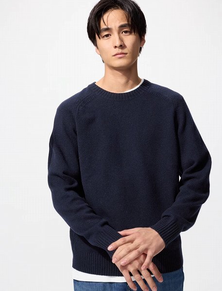 ラムクルーネックセーター