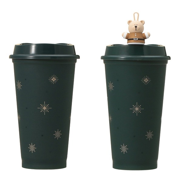 ホリデー2025リユーザブルカップグリーン473ml/ホリデー2025リユーザブルカップ+ドリンクホールキャップベアリスタサンタセット