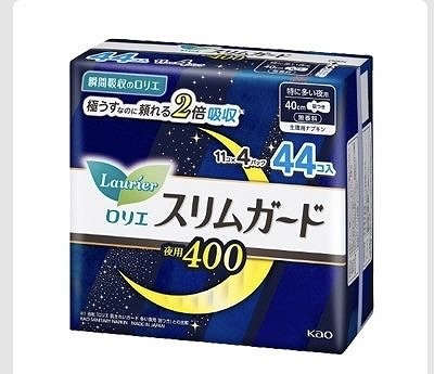 ロリエ スリムガード 特に多い夜用 40cm 羽つき11個×4パック