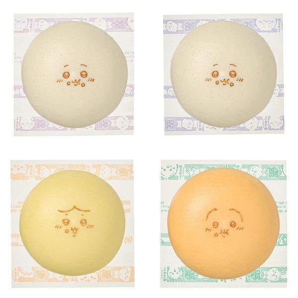 ちいかわのごまあんまん/ちいかわのつぶあんまん/ハチワレのカレーまん/うさぎのピザまん