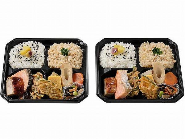 生姜御飯とさつま芋御飯の銀鮭弁当