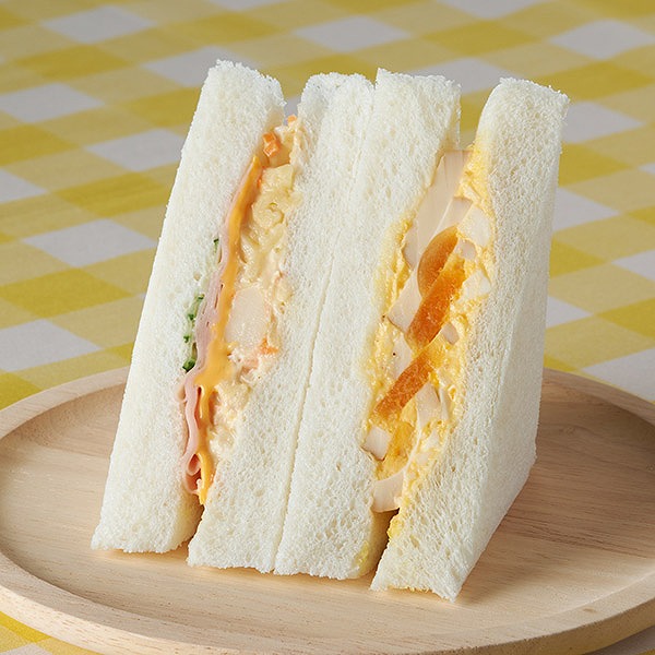 大きなサンド　ハムマカロニサラダ&和風たまご