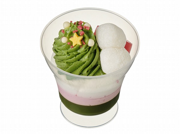 クリスマスパフェ 宇治抹茶といちご