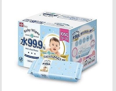 水99.9% おしりふき ふんわりプラス 大判サイズ 200mm×180mm 1,050枚