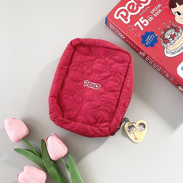 ふわふわキルティングポーチ