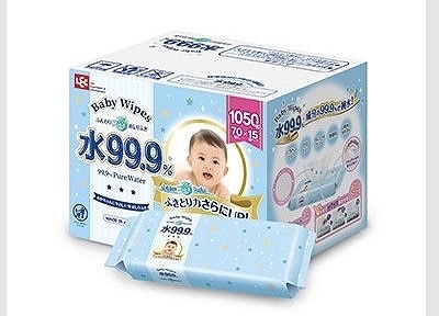 水99.9％　おしりふき　ふんわりプラス　大判サイズ　200mm×180mm 1,050枚
