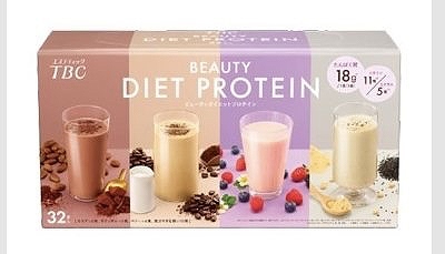 TBC プロテイン　4種　計32食　ココア・カフェオレ・ベリー・黒ゴマきな粉