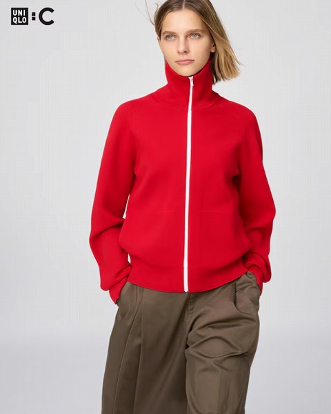 ミラノリブフルジップカーディガン