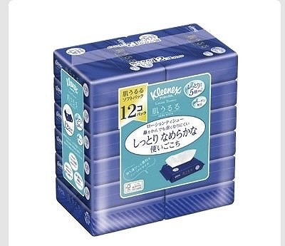 クリネックス ローションティシュー 肌うるる ソフトパック 12個
