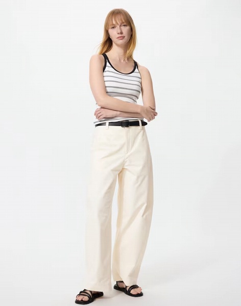 ジャージーバレルレッグパンツ