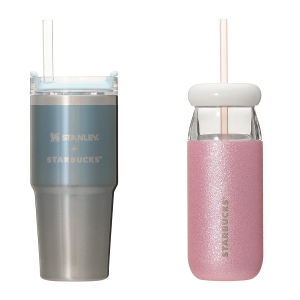 3WAYステンレスタンブラーSTANLEYアイスブルーグラデーション414ml/ステンレスコールドカップタンブラーグリッターアイスピンク503ml