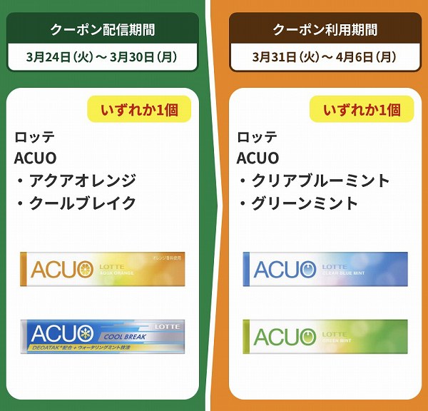 ロッテACUO アクアオレンジ/クールブレイク