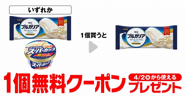 明治 ブルガリア フローズンヨーグルトデザート/明治 エッセル スーパーカップ 超バニラ