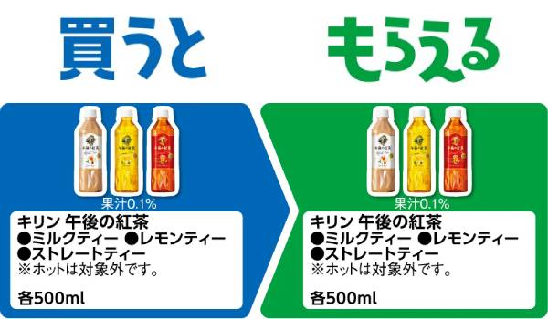 キリン 午後の紅茶 ミルクティー/レモンティー/ストレートティー 各500ml