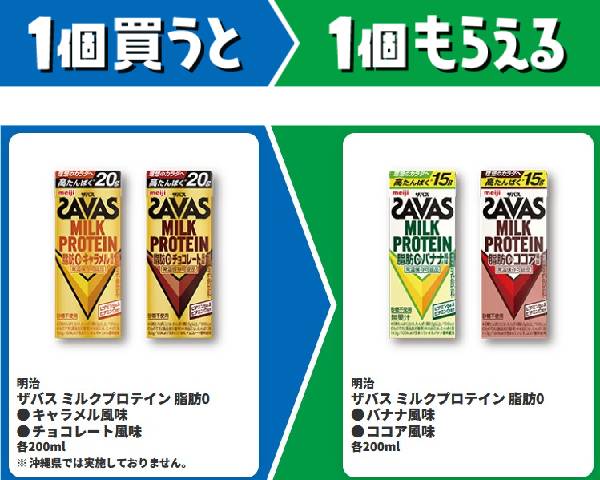 明治　ザバス　ミルクプロテイン　脂肪0　キャラメル風味/チョコレート風味　各200ml