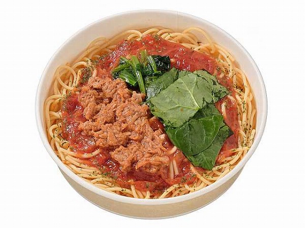 ツナとほうれん草のトマトソースパスタ