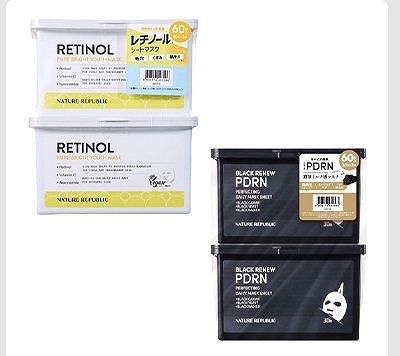 ネイチャーリパブリック デイリーシートマスク 30枚×2パック レチノール/ブラックPDRN
