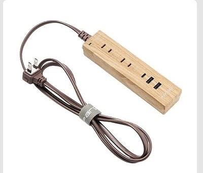 fargo 木目調 電源タップ 2個セット 雷サージ保護機能付