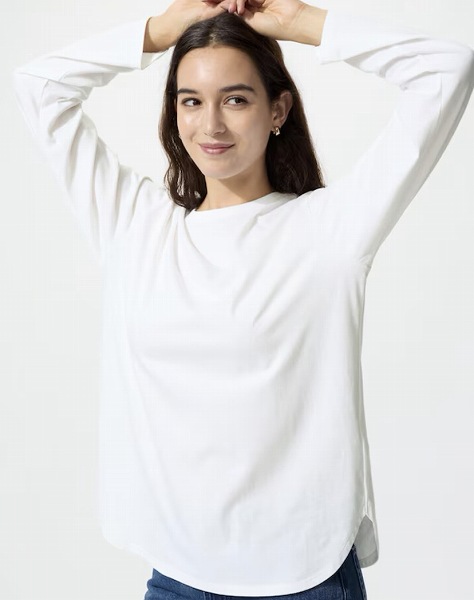 ソフトコットンラウンドヘムT/長袖