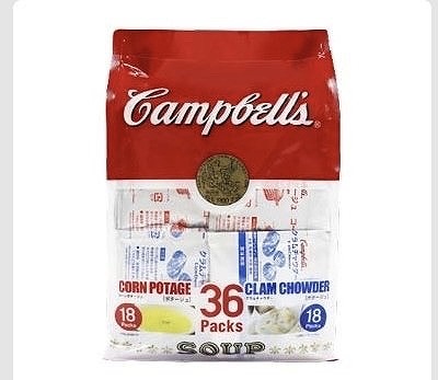 キャンベル　インスタントスープアソート　コーンポタージュ18袋＋クラムチャウダー18袋