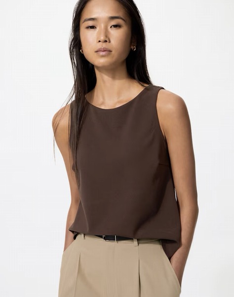 クレープジャージーボートネックブラトップ