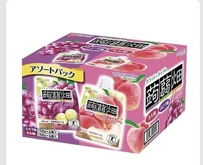 マンナンライフ　クラッシュタイプの蒟蒻畑ライト　ぶどう・もも　150g×12個