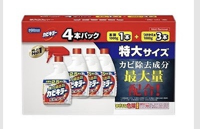 ジョンソン　カビキラー　特大サイズ　4本パック　本体1,000g×1本+替え1,000g×3本