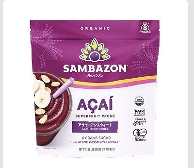 サンバゾン　オーガニック　アサイースムージーパック　砂糖不使用　100g×8袋