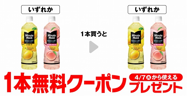 ミニッツメイド ゼロシュガー レモネード 600ml/ゼロシュガー ピーチ 600ml 
