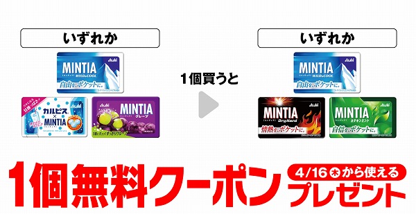 アサヒ ミンティア ワイルド&クール/アサヒ カルピス® ミンティア/アサヒ ミンティア グレープ