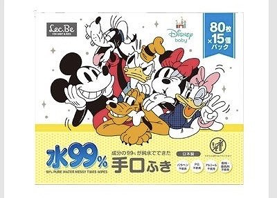 Disney　水99％　手口ふき　80枚入×15個パック