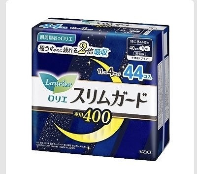 ロリエ　スリムガード　特に多い夜用　40cm 羽つき　11個×4パック
