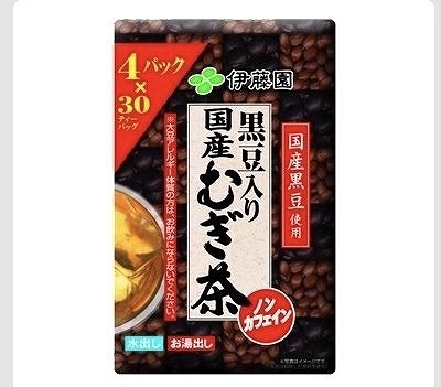 伊藤園 黒豆入り 国産むぎ茶 ティーバッグ 30個×4パック