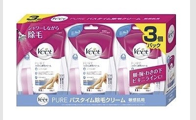 Veet PURE バスタイム 除毛クリーム 敏感肌 150g×3個パック