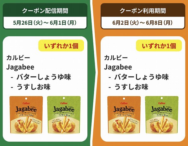 カルビーJagabeeバターしょうゆ味/うすしお味