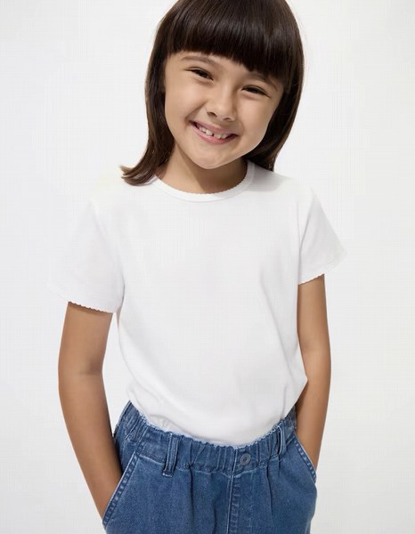 GIRLS リブTシャツ