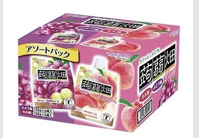 マンナンライフ クラッシュタイプの蒟蒻畑ライト ぶどう・もも 150g×12個