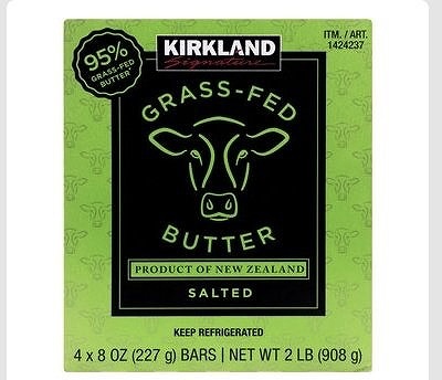 KIRKLAND SIGNATURE ニュージーランド産 グラスフェッド有塩バター 227g×4本