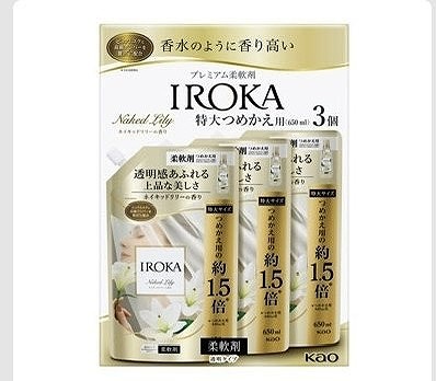 IROKA 柔軟剤 ネイキッドリリーの香り 詰替 650ml×3パック入