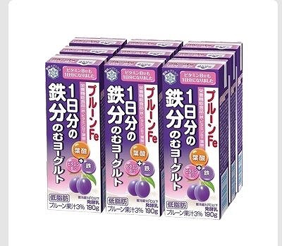 雪印 のむヨーグルトプルーンFe 1日分の鉄分 190g×9個