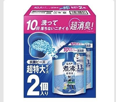 レノア　煮沸レベル　超消臭　抗菌ビーズ　スポーツクールリフレッシュ＆シトラス　1,410ml×2個