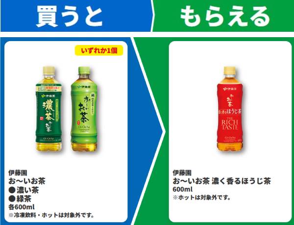 伊藤園　お～いお茶　濃い茶/緑茶　各600ml