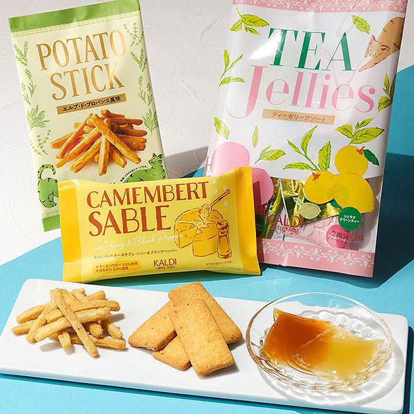 ポテトスティック エルブ・ド・プロバンス風味/カマンベールチーズサブレ ハニー&ブラックペッパー/ティーゼリーアソート