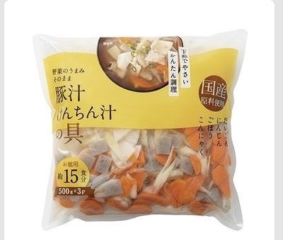 豚汁用　下茹でやさい　500g×3袋