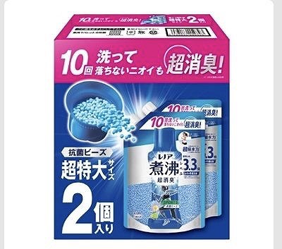レノア 煮沸レベル 超消臭 抗菌ビーズ スポーツクールリフレッシュ&シトラス 1,410ml×2個