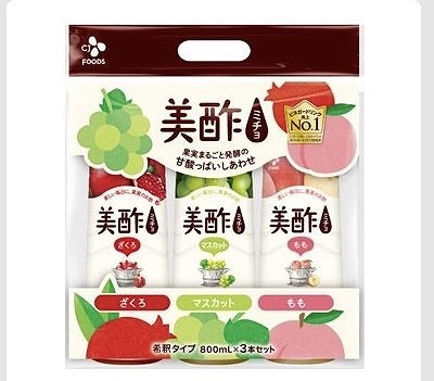CJ 美酢アソート ざくろ・マスカット・もも 800ml×3本
