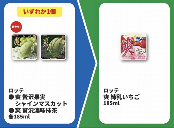 ロッテ 爽 贅沢果実 シャインマスカット/爽 贅沢濃味抹茶 各185ml