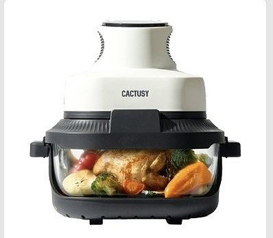 CACTUSY エアフライヤー 4.5L・1.5L ガラスキューブ付 CT-AF4067CW
