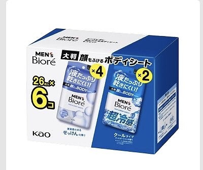 メンズビオレ　顔もふける　ボディシート　26枚×6パック